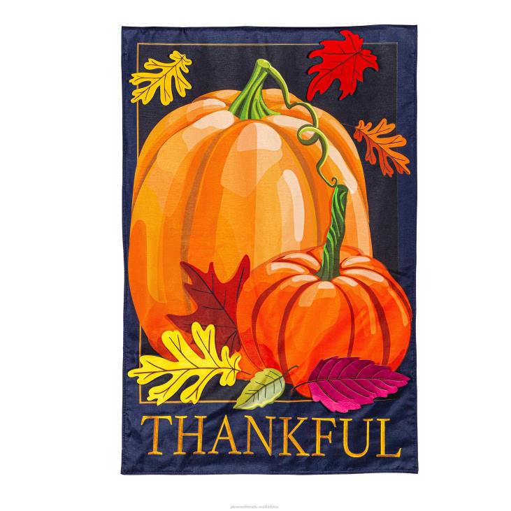 Yard & Garden Plow & Hearth Thankful Pumpkins Estate Flag NFLB619