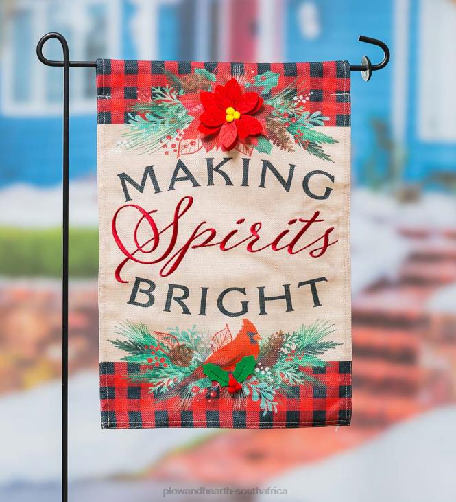 Yard & Garden Plow & Hearth Christmas Joy Burlap Garden Flag NFLB53