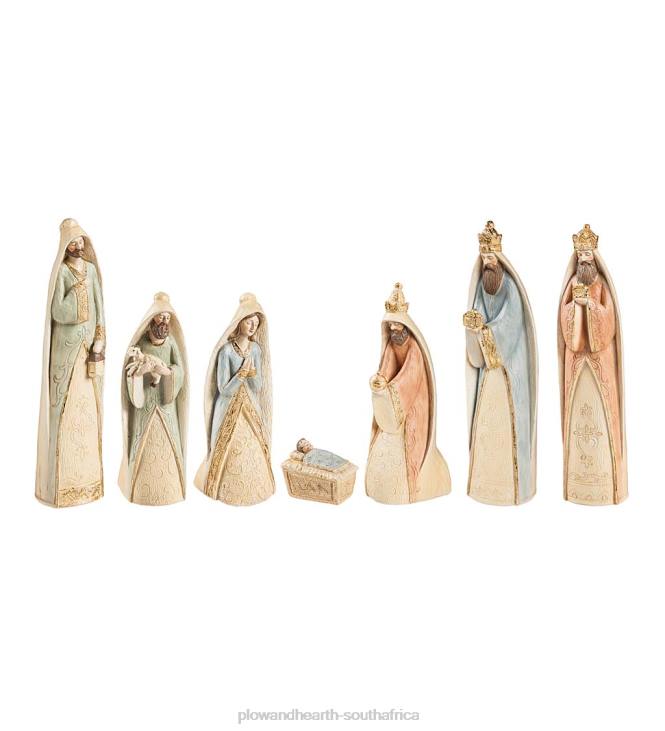 Yard & Garden Plow & Hearth Gilded Nativity Scene, Set of 7 NFLB25