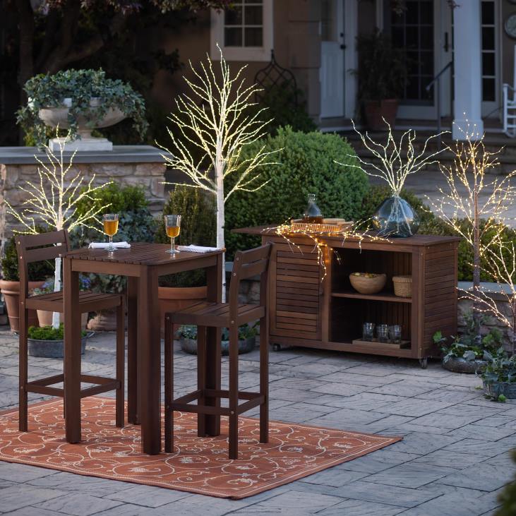 Yard & Garden Plow & Hearth Indoor/Outdoor Birch Tree with Warm White Lights NFLB23