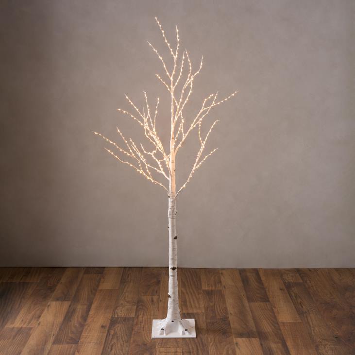 Yard & Garden Plow & Hearth Indoor/Outdoor Birch Tree with Warm White Lights NFLB23