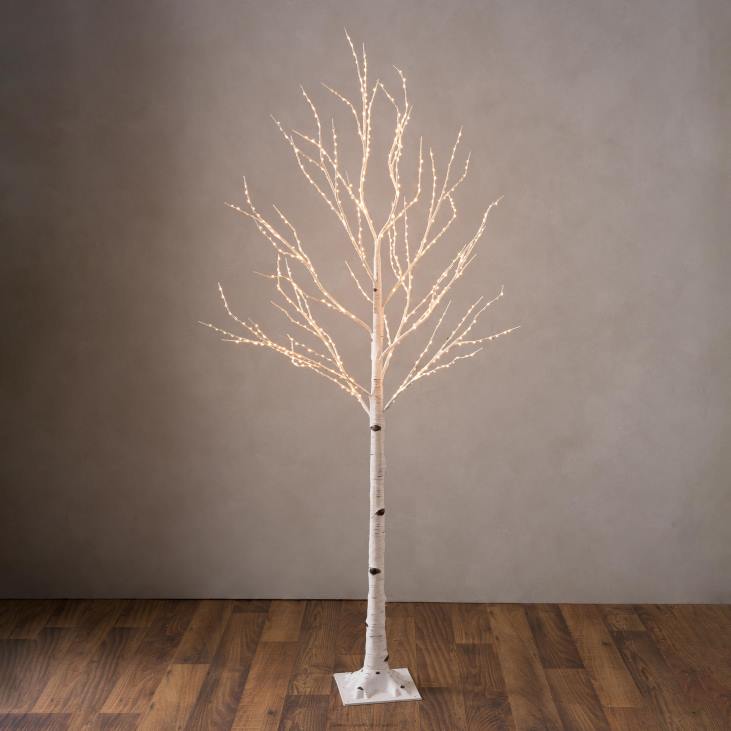 Yard & Garden Plow & Hearth Indoor/Outdoor Birch Tree with Warm White Lights NFLB23