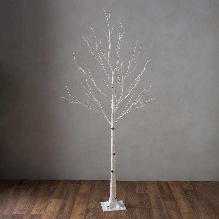 Yard & Garden Plow & Hearth Indoor/Outdoor Birch Tree with Warm White Lights NFLB23