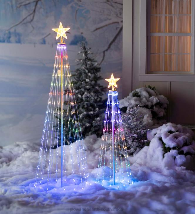 Yard & Garden Plow & Hearth Indoor/Outdoor Christmas Cone With Multicolor Lights, 75NFLB44