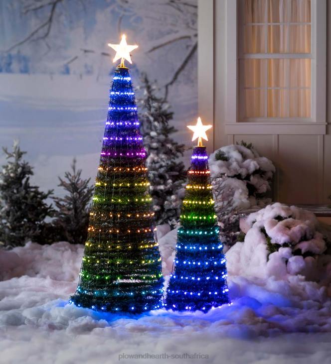 Yard & Garden Plow & Hearth Indoor/Outdoor Christmas Tree With Multicolor Lights, 71NFLB24
