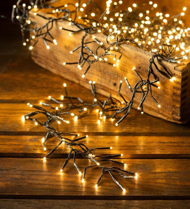 Yard & Garden Plow & Hearth Indoor/Outdoor Electric Cluster Lights with 768 Warm White LEDs; 19'L NFLB34