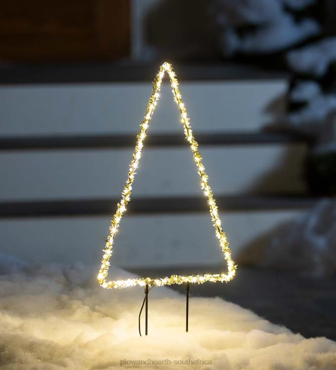 Yard & Garden Plow & Hearth Indoor/Outdoor Electric Lighted 18 H Frosted Greens Holiday Tree NFLB45
