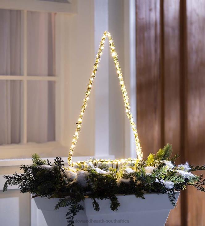 Yard & Garden Plow & Hearth Indoor/Outdoor Electric Lighted 18 H Frosted Greens Holiday Tree NFLB45