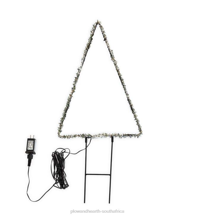 Yard & Garden Plow & Hearth Indoor/Outdoor Electric Lighted 18 H Frosted Greens Holiday Tree NFLB45