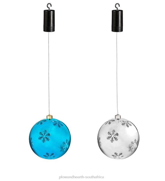 Yard & Garden Plow & Hearth Indoor/Outdoor LED Snowflake Ball Ornaments, Set of 2 NFLB20