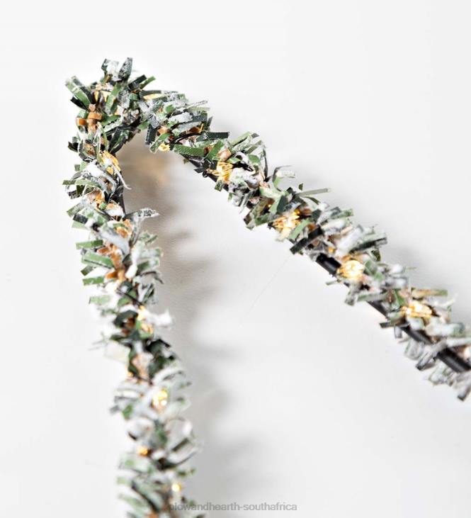 Yard & Garden Plow & Hearth Indoor/Outdoor Lighted Frosted Greens Mini Holiday Tree NFLB57