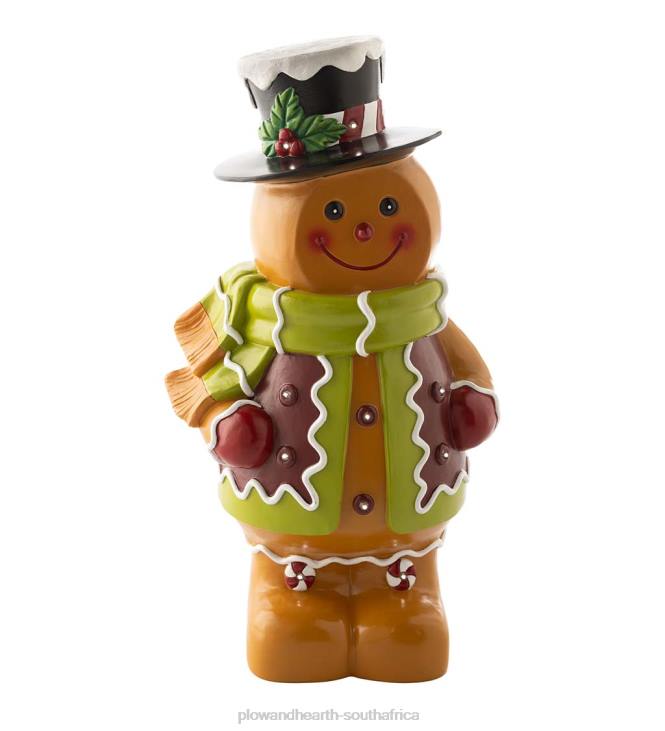 Yard & Garden Plow & Hearth Indoor/Outdoor Lighted Gingerbread Boy Shorty Statue NFLB5