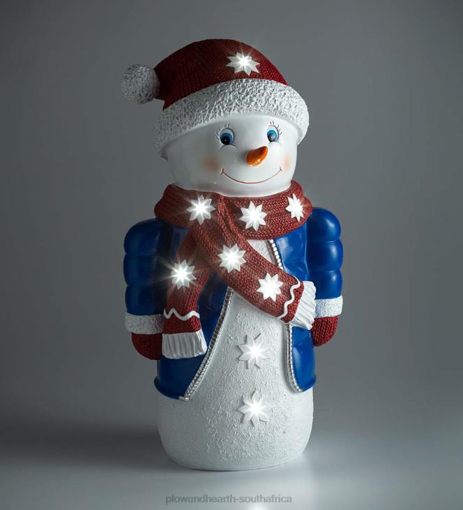 Yard & Garden Plow & Hearth Indoor/Outdoor Lighted Snowman Shorty Statue NFLB2