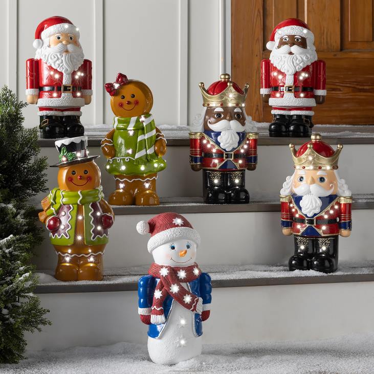 Yard & Garden Plow & Hearth Indoor/Outdoor Lighted Snowman Shorty Statue NFLB2