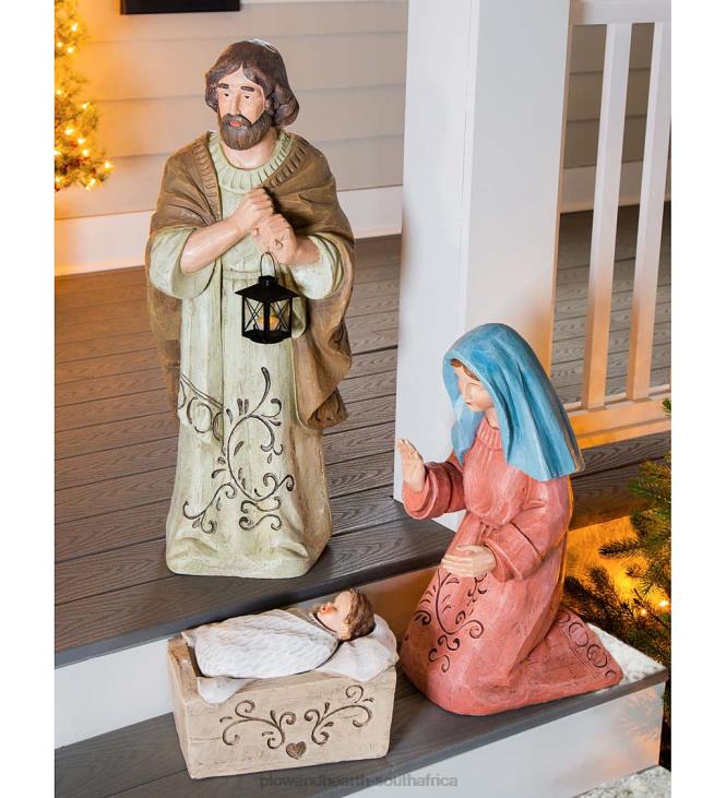 Yard & Garden Plow & Hearth Large Solar Nativity Garden Statues, Set of 3 NFLB28