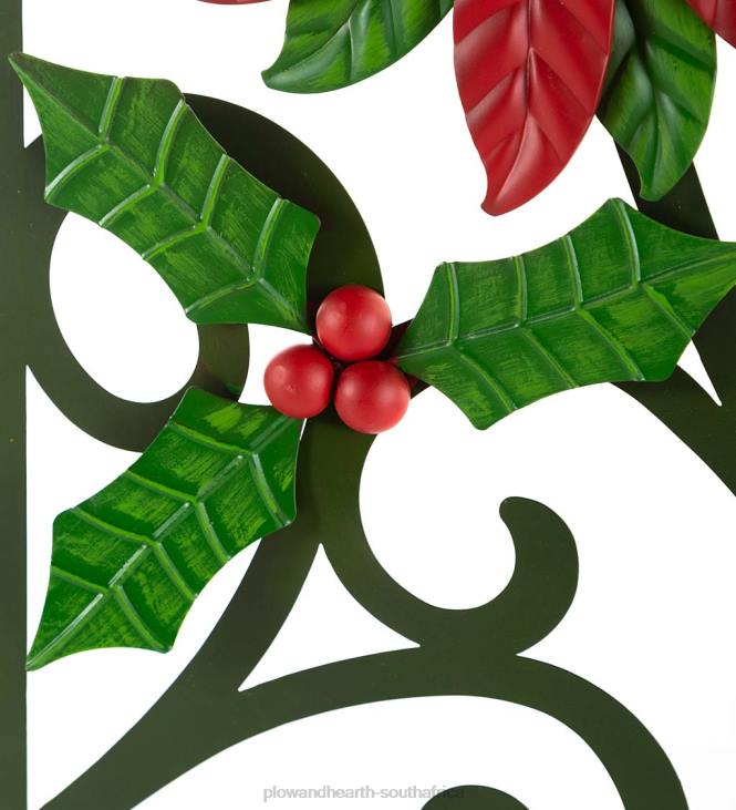 Yard & Garden Plow & Hearth Poinsettia and Cardinal Metal Garden Trellis NFLB8