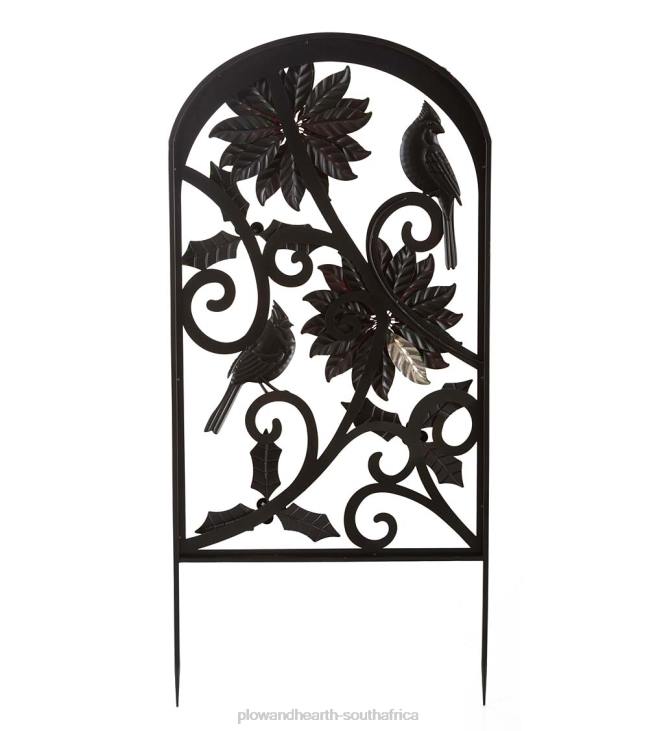 Yard & Garden Plow & Hearth Poinsettia and Cardinal Metal Garden Trellis NFLB8
