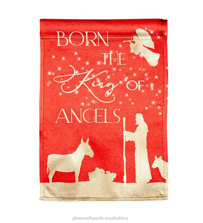 Yard & Garden Plow & Hearth Red and Gold Christmas Night Lustre Garden Flag NFLB37