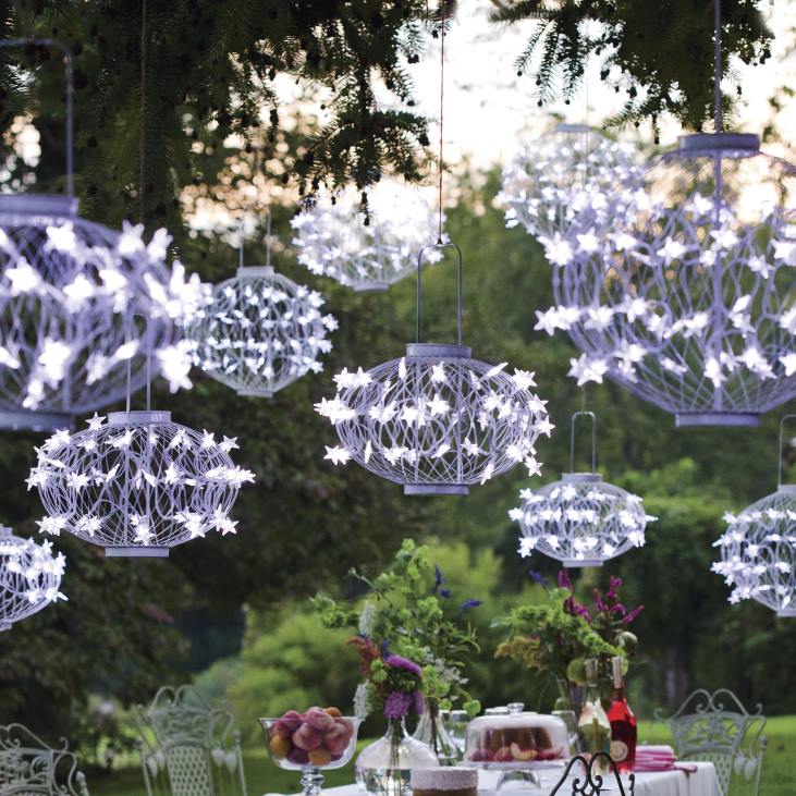 Yard & Garden Plow & Hearth White Solar Star Lanterns NFLB13