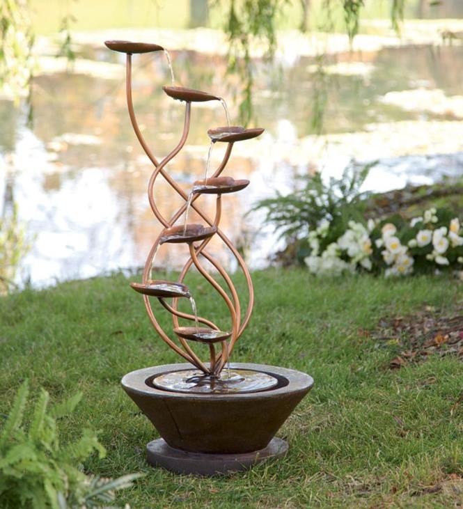 Yard & Garden Plow & Hearth Large Bronze Leaf Fountain NFLB534