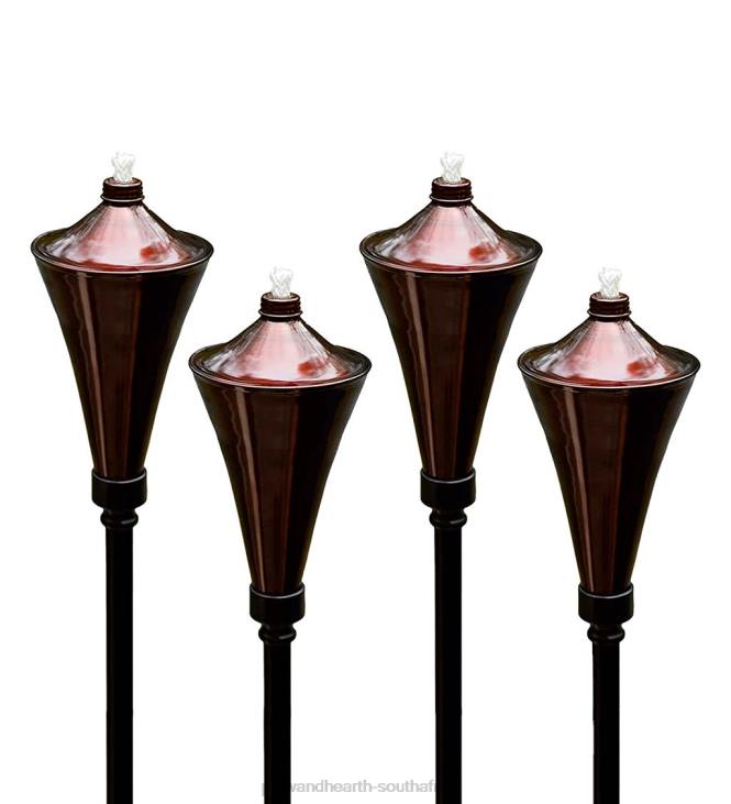 Yard & Garden Plow & Hearth 4-in-1 Garden Torches, Set of 4 - Caramel NFLB347