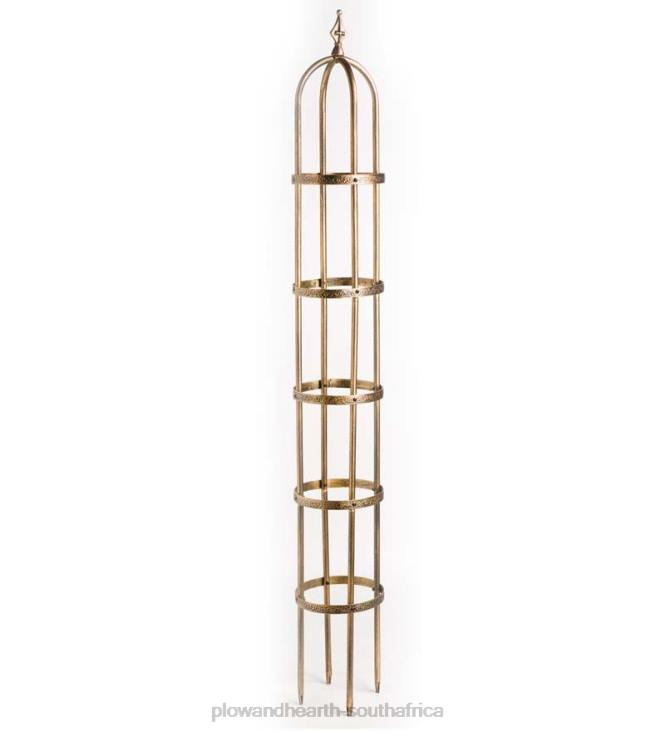 Yard & Garden Plow & Hearth 7' Powder-Coated Steel Garden Obelisk - Antique Copper NFLB3245