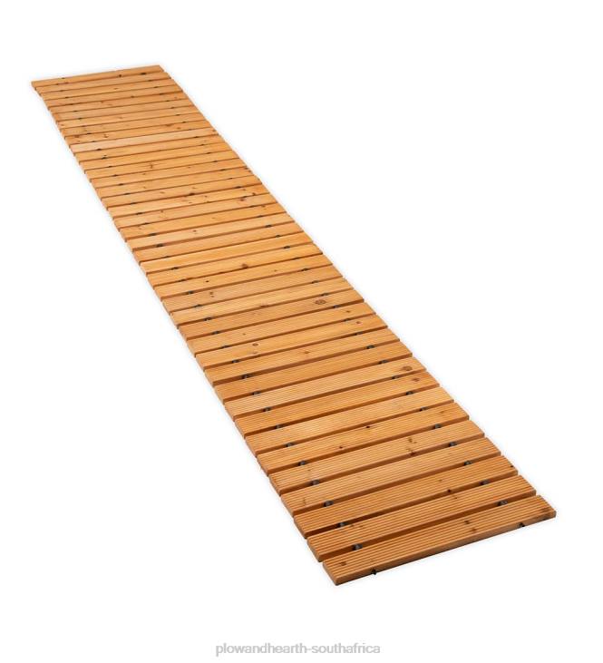 Yard & Garden Plow & Hearth 8' Portable Roll-Out Straight Hardwood Pathway NFLB60