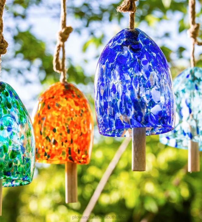 Yard & Garden Plow & Hearth Art Glass Garden Bell Chime - Blue NFLB120
