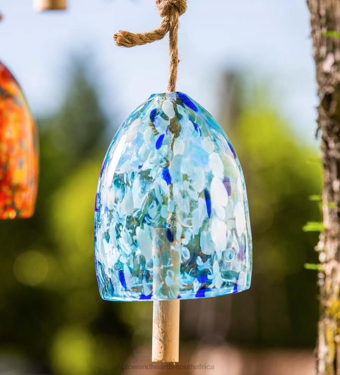 Yard & Garden Plow & Hearth Art Glass Garden Bell Chime - Blue NFLB120