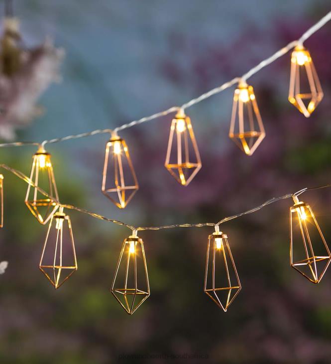 Yard & Garden Plow & Hearth Battery-Operated Geometric String Lights - Square NFLB196