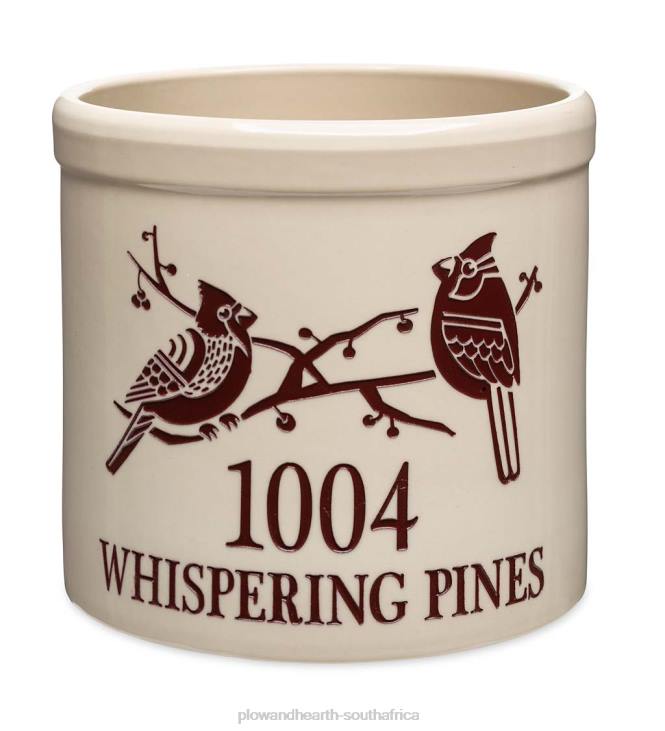Yard & Garden Plow & Hearth Cardinal Address Stoneware Crock - Red NFLB100