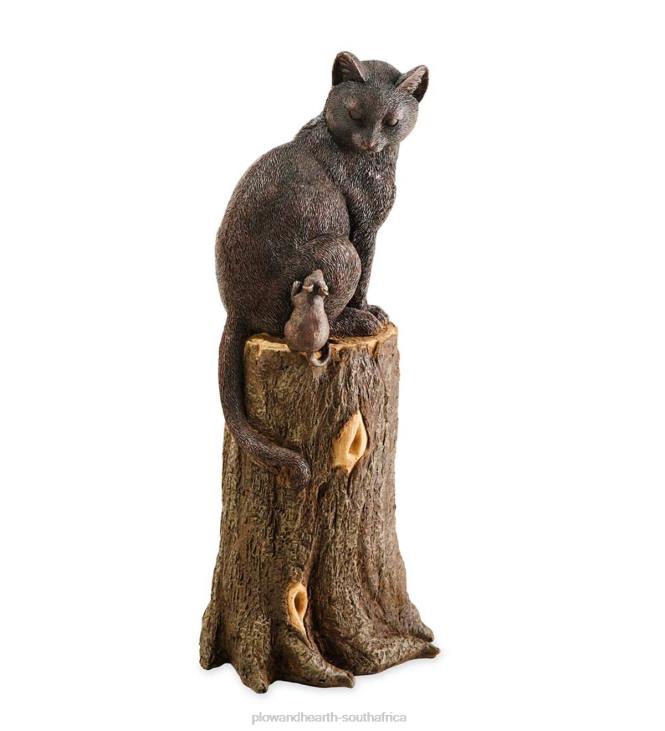 Yard & Garden Plow & Hearth Cat and Mouse on Stump Lawn Ornament NFLB70