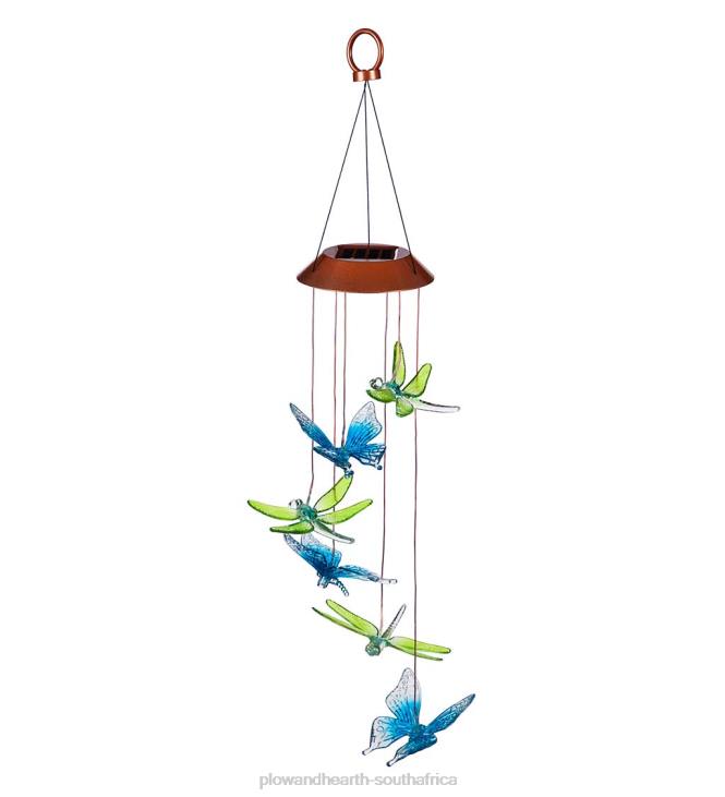 Yard & Garden Plow & Hearth Color Changing Solar Mobile with Dragonflies and Butterflies NFLB284