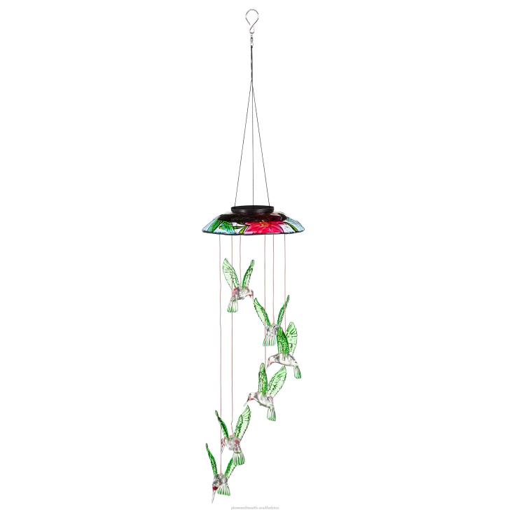 Yard & Garden Plow & Hearth Color Changing Solar Mobile with Hummingbirds NFLB198
