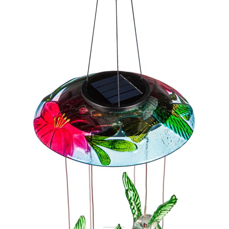 Yard & Garden Plow & Hearth Color Changing Solar Mobile with Hummingbirds NFLB198