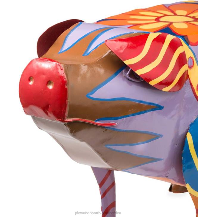 Yard & Garden Plow & Hearth Colorful Folk Art Pig Side Table NFLB173