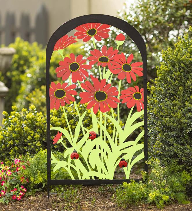Yard & Garden Plow & Hearth Colorful Metal Daisy Garden Trellis NFLB259