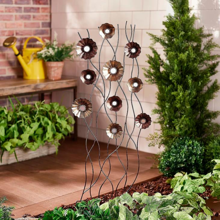 Yard & Garden Plow & Hearth Copper Botanical Garden Trellis - Daisies NFLB170