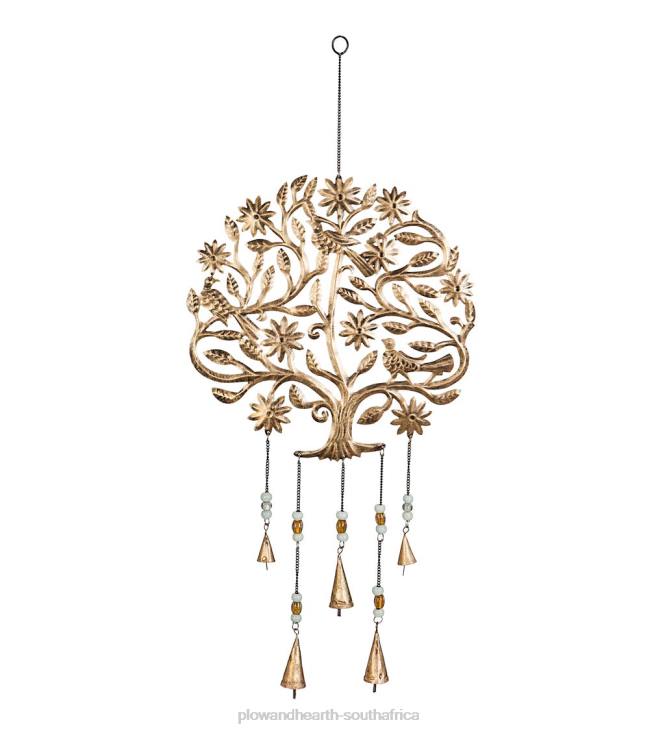 Yard & Garden Plow & Hearth Golden Tree of Life Garden Bells NFLB183