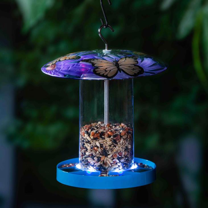 Yard & Garden Plow & Hearth Illuminated Solar Bird Feeder - Butterfly NFLB235