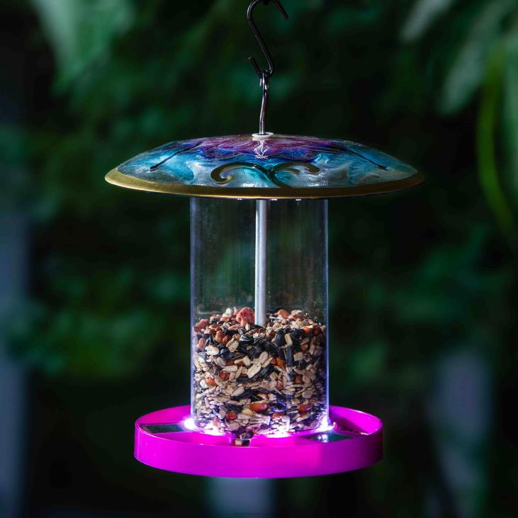 Yard & Garden Plow & Hearth Illuminated Solar Bird Feeder - Butterfly NFLB235