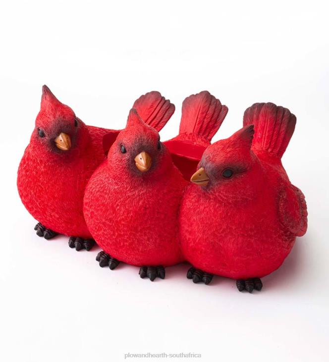 Yard & Garden Plow & Hearth Indoor/Outdoor Cardinal Trio Planter NFLB85