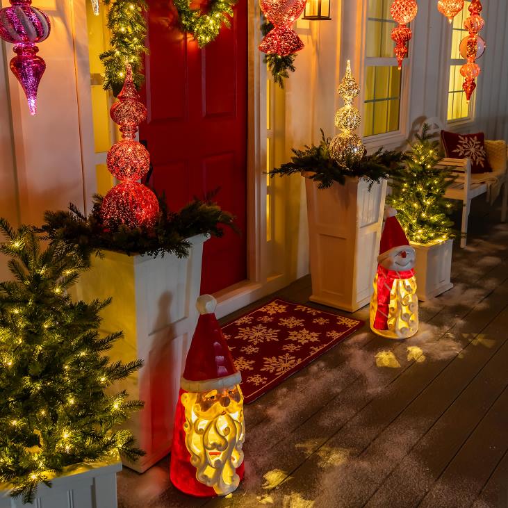 Yard & Garden Plow & Hearth Indoor/Outdoor Shatterproof Lighted Large Finial Swirl Ornament NFLB82