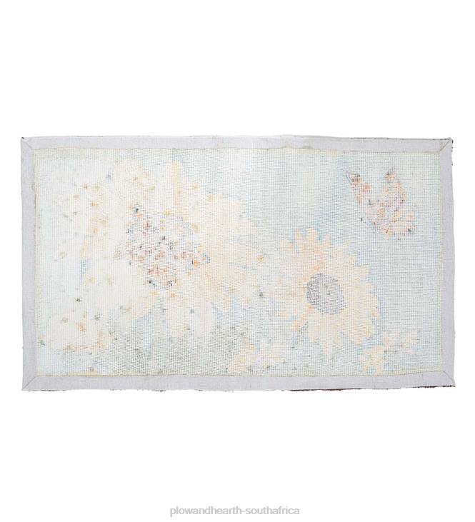 Yard & Garden Plow & Hearth Indoor/Outdoor Sunflower and Butterfly Hooked Polypropylene Accent Rug NFLB361