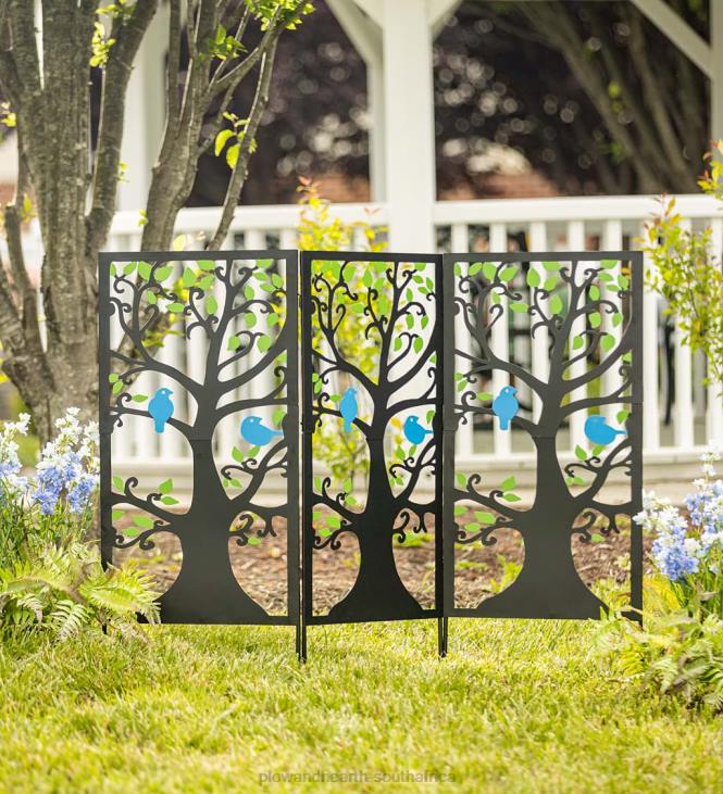 Yard & Garden Plow & Hearth Laser-Cut Metal Bluebird Garden Screen NFLB176