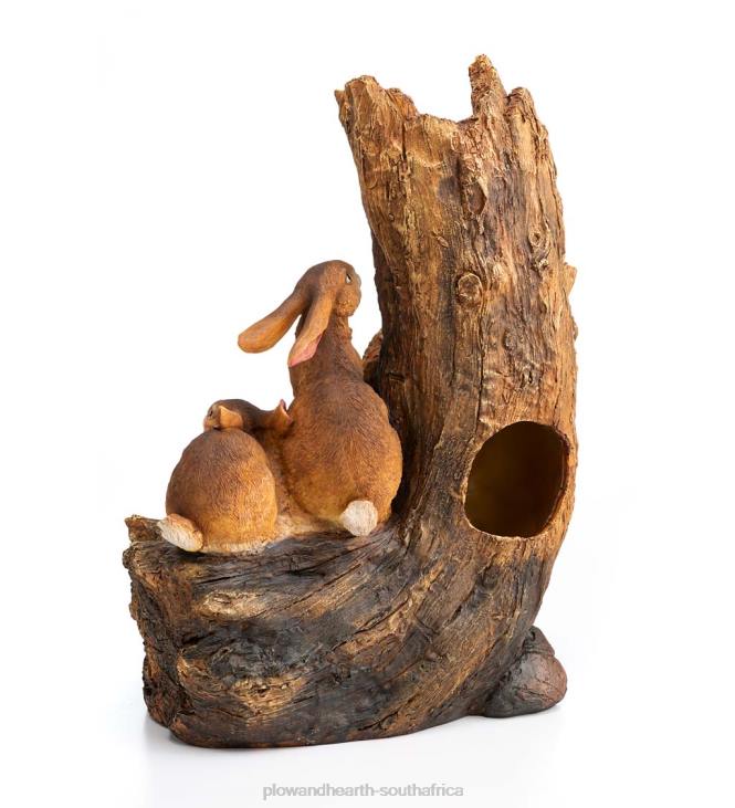 Yard & Garden Plow & Hearth Lighted Electric Woodland Bunnies Fountain NFLB398