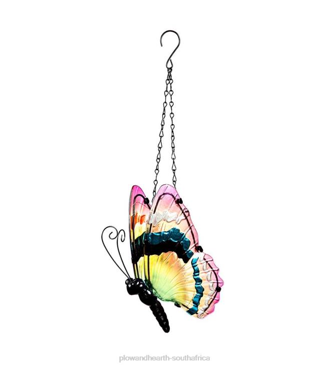 Yard & Garden Plow & Hearth Lighted Glass Butterfly Mobile - Pink NFLB139