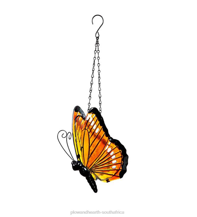 Yard & Garden Plow & Hearth Lighted Glass Butterfly Mobile - Pink NFLB139
