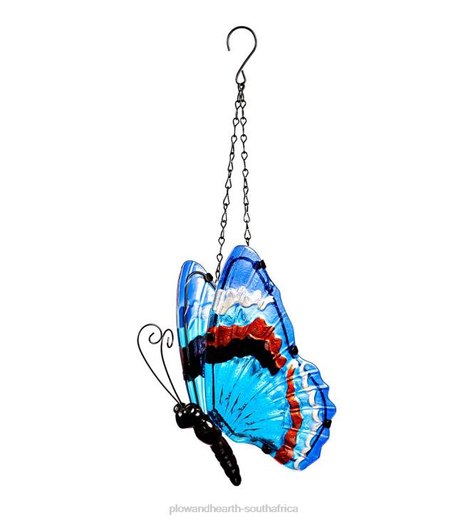 Yard & Garden Plow & Hearth Lighted Glass Butterfly Mobile - Pink NFLB139
