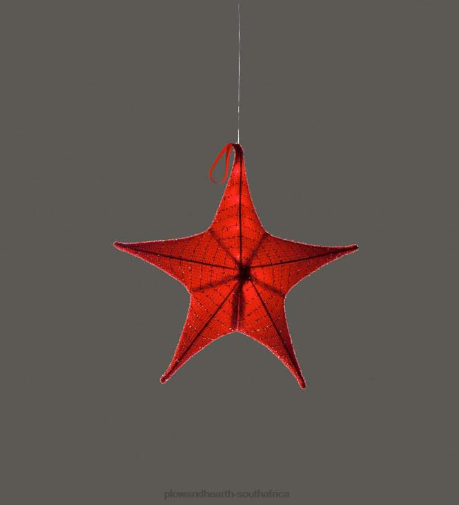 Yard & Garden Plow & Hearth Lighted Hanging Fabric Star NFLB232